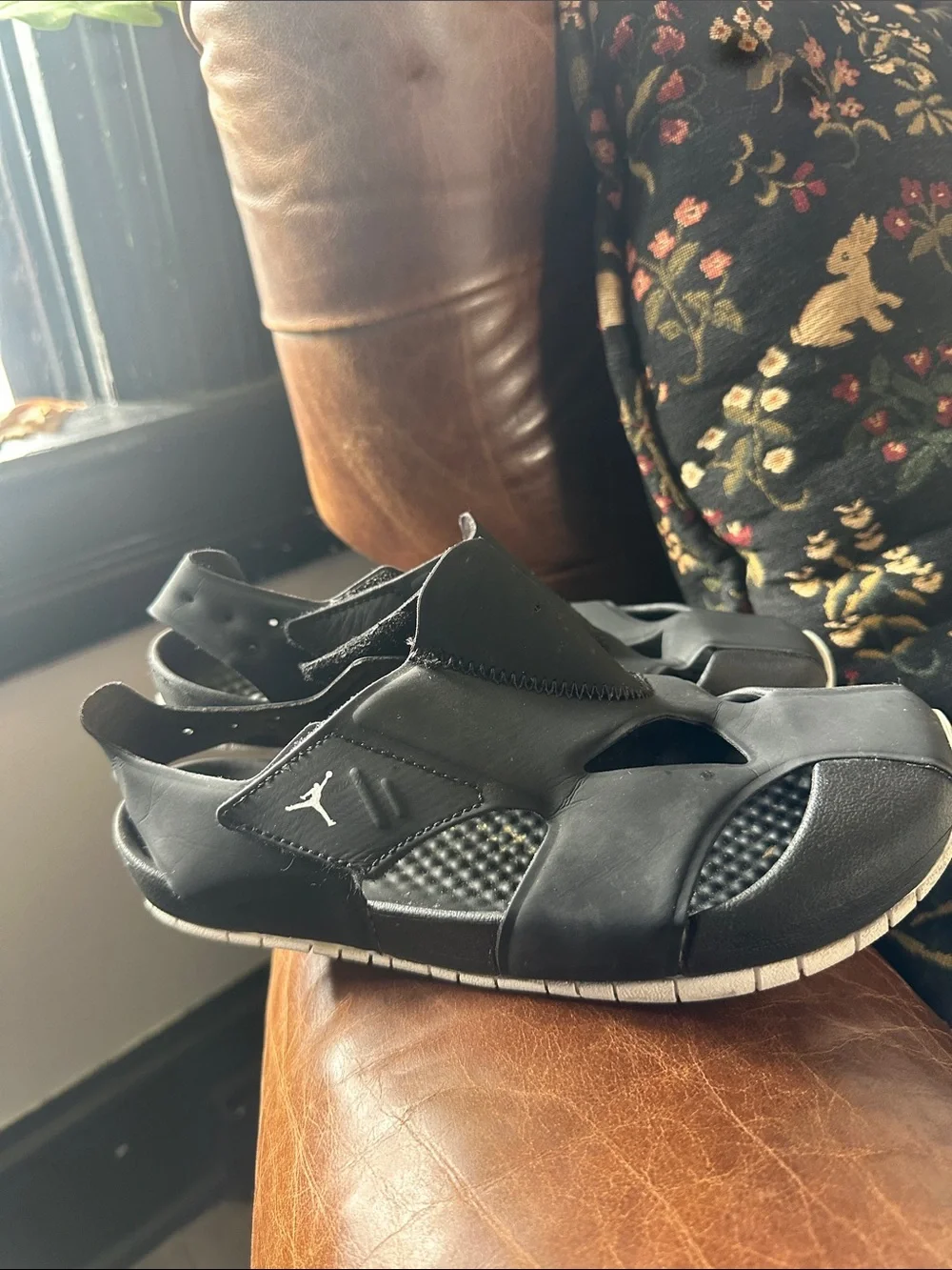 Jordan Kids' Black and White Slide Sandals